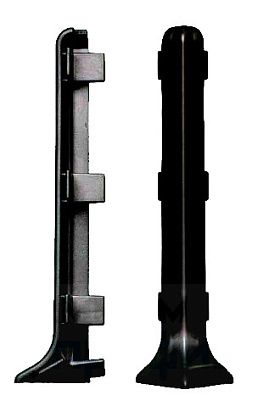 Угол внешний (наружный) ПВХ для алюминиевого плинтуса Лука 80 мм, черный